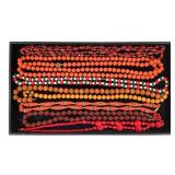 Red & Orange Beaded Costume Necklaces