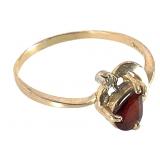 10K Garnet Ring 1.4g TW Sz 7 1/2