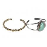 Sergio Lub & Turquoise Inlaid Cuffs