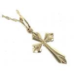 14K Fine Chain Necklace w Cross 1.0g TW