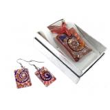 Murano Art Glass Necklace & Earring Set