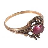 Ant 14K Ruby Ring 1.3g TW Sz 6 Missing Stones