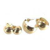 2 Pr 14K Earrings 3.4g TW