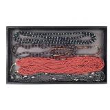 Beaded Necklaces Hematite, Glass +