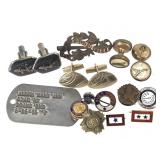 Military Insignia, Lapel Pins, Sterling Cuff Links