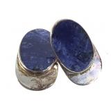 Mexican Sterling Lapis Earrings 25g TW