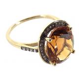 10K Orange Citrine Ring 2.8g TW Sz 6 1/2 H6