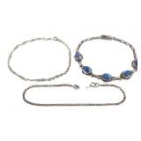 3 Sterling Bracelets Moonstone+ 14.7g TW