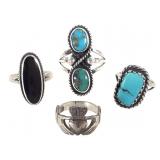 Sterling Rings w/ Bezeled Stones