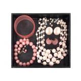Vtg Pink Iridescent Costume Jewelry