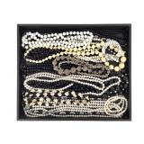 Black & White Faux Pearl Beaded Necklaces +