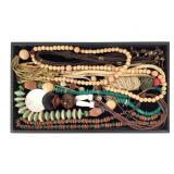 Chunky Boho-Style Wood & Other Beaded Necklaces