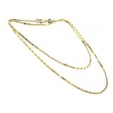 18K Necklace 18" L 3.1g TW Sz 6