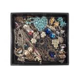 Vtg Rhinestone Necklaces, Earrings, Rings +