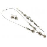 Metalwork Necklace, Bracelet & Earring Set