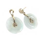 14k Jade Pendant & Single Earring