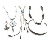 Sterling Turquoise Necklaces & Cuff 18g TW