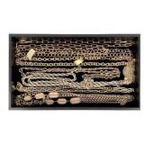 Gold Toned Costume Jewelry Chain Necklaces