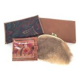 Vtg Transito Italian Wallets, Faux Fur Coin Purse+