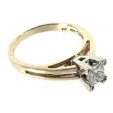 14K Princess Diamond Ring 2.9g TW Sz 6