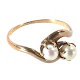 10K Pearl Ring 1.3g TW Sz 5 3mm