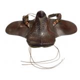 Vtg Tooled Leather English Saddle w Padded Pommel