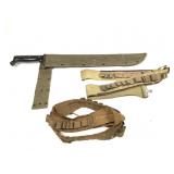 Military Issue Bayonet w/Sheath and Ammo Belts