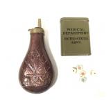 Vintage Copper Gunpowder Flask & Poker Dice