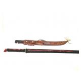 Collins Machete in Tooled Leather Sheath