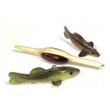 Vintage Handcrafted Fish Decoys by Kenneth Hill