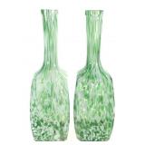 French Art Deco Glass Vases 2pc