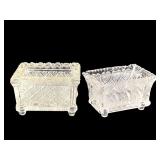 Sandwich Glass Salt Cellar 2 pc