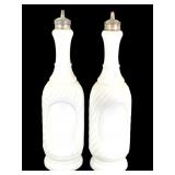 Milk Glass Barber Bottles 2pc