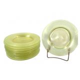 Vaseline Stretch Glass Plates 10pcs