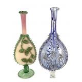 Art Nouveau Style Glass Vases 2pc