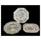 Sandwich Flint Glass Dishes 3pc