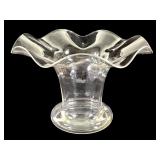 Early Hand Blown Ruffled Rim Vase