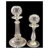 Molded Hand Blown Candlesticks 2pc