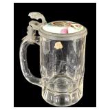 Hand Painted Porcelain Lid & Pewter Beer Stein