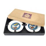 Peter Max Designed Iroquis China Ashtrays 2pc