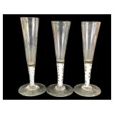 Early English Glass Flutes 3 pc
