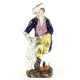 Staffordshire Shepherd & Sheep Figurine