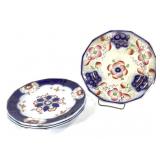 Staffordshire Gaudy Ironstone Plates 4pc