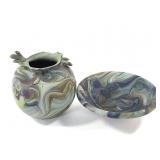 Studio Art Glass Bowl & Vase 2pc