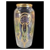 Art Nouveau Enameled Glass Vase
