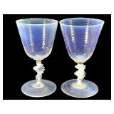Venetian Italian Opalescent Goblet  2pc