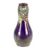 Cobalt Blue Iridescent Glass Vase
