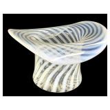 Fenton Fire Opalescent Swirl Glass Top Hat Vase