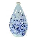 Blue & Black Speckled Glass Vase