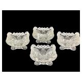 Sandwich Glass Salt Cellars 4pc
